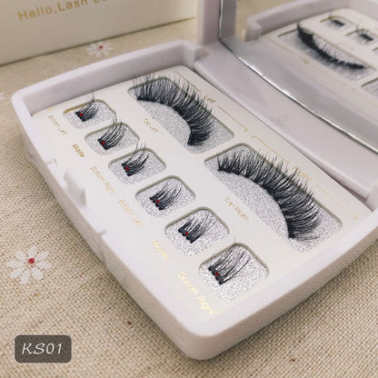 Genailish 8pcs 3D Magnetic Eyelashes Mink Lash Full Strip Lashes False Eyelash With Tweezers Double Magnet Fake Lash  SCT-W-602
