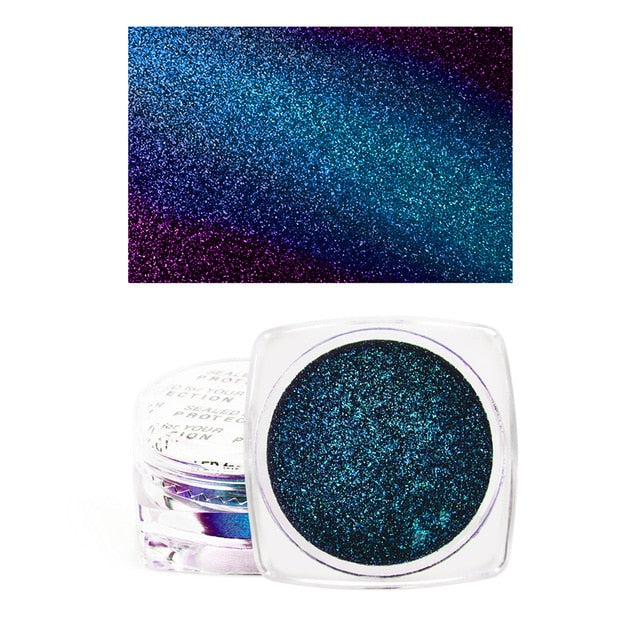 1 Box Chameleon Eyeshadow Glitter Chrome Eyeshadow Palette Powder Pigment Shiny Metallic Loose Eye Shadow Makeup Waterproof
