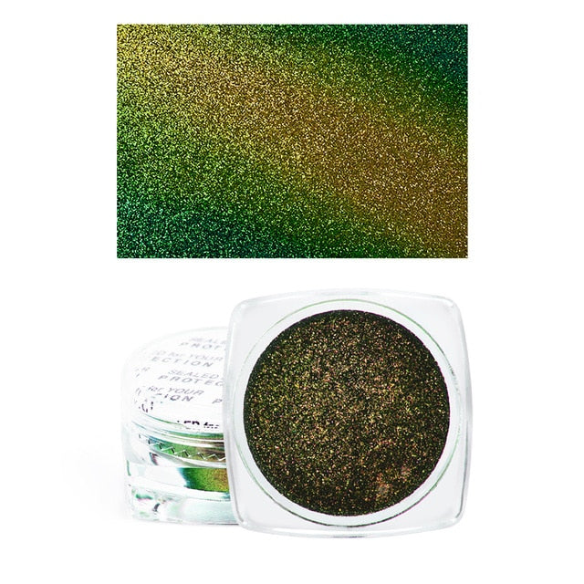 1 Box Chameleon Eyeshadow Glitter Chrome Eyeshadow Palette Powder Pigment Shiny Metallic Loose Eye Shadow Makeup Waterproof