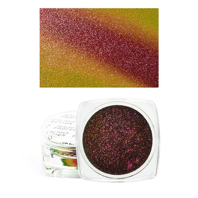 1 Box Chameleon Eyeshadow Glitter Chrome Eyeshadow Palette Powder Pigment Shiny Metallic Loose Eye Shadow Makeup Waterproof
