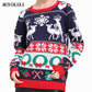 New Year Christmas Sweater Women Winter Knit Sweater Female Warm Pullover Cotton Jumper Pullover Christmas Sweater Women 20Color