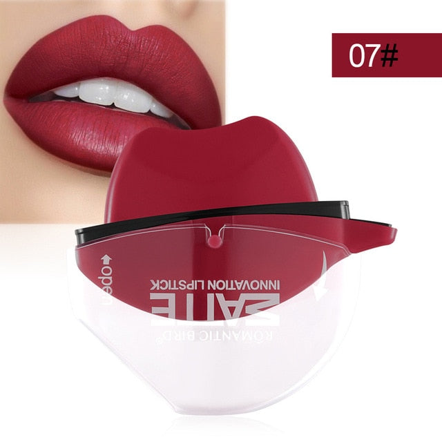 NEW 1 Pcs Lipstick Long Lasting Matte Lip Shape Design Fast Makeup for Women Lady