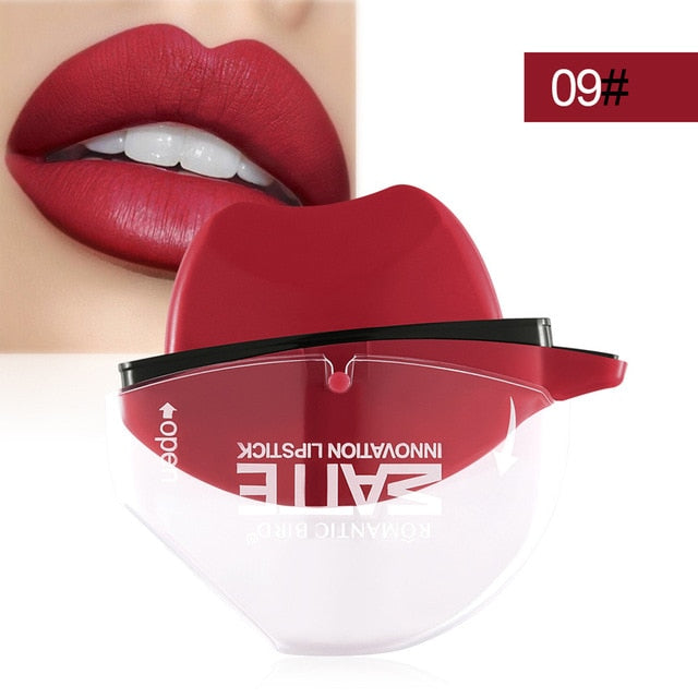 NEW 1 Pcs Lipstick Long Lasting Matte Lip Shape Design Fast Makeup for Women Lady