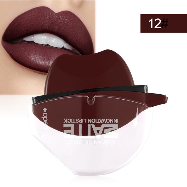 NEW 1 Pcs Lipstick Long Lasting Matte Lip Shape Design Fast Makeup for Women Lady