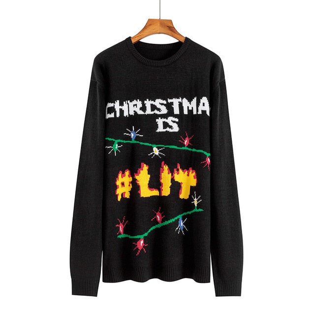 New Year Christmas Sweater Women Winter Knit Sweater Female Warm Pullover Cotton Jumper Pullover Christmas Sweater Women 20Color