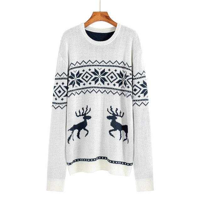 New Year Christmas Sweater Women Winter Knit Sweater Female Warm Pullover Cotton Jumper Pullover Christmas Sweater Women 20Color