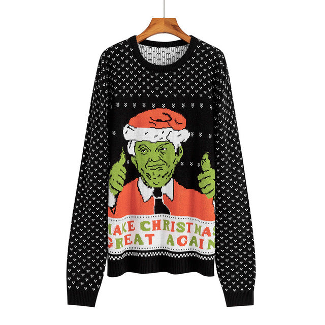 New Year Christmas Sweater Women Winter Knit Sweater Female Warm Pullover Cotton Jumper Pullover Christmas Sweater Women 20Color
