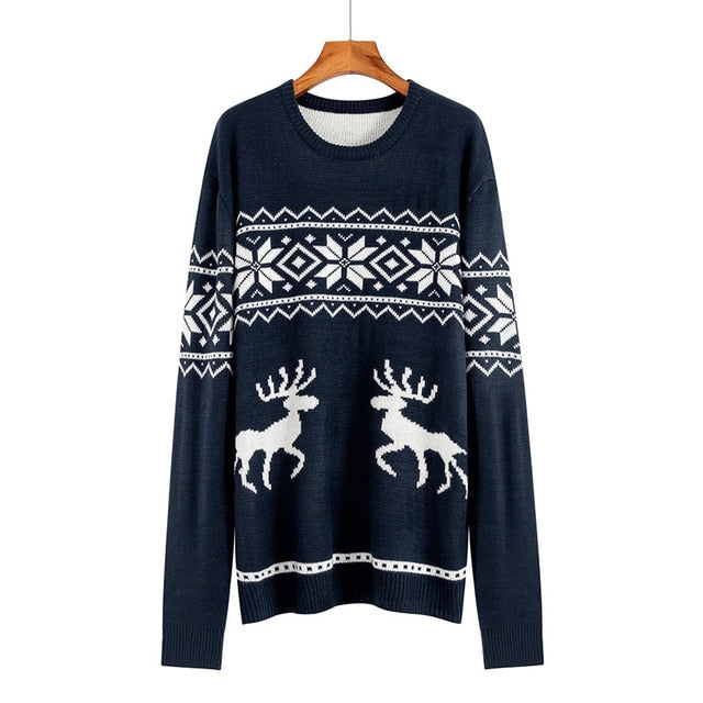 New Year Christmas Sweater Women Winter Knit Sweater Female Warm Pullover Cotton Jumper Pullover Christmas Sweater Women 20Color