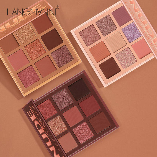 Fashion Eyeshadow Palette 9 Colors Matte Eye Shadow Naked Palette Glitter Eyeshadow Nude Make Up Set Long-lasting Effect TSLM1