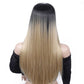 AOSIWIG Ombre Brown Straight Long Synthetic Wigs for Women Black Pink Blue Purple Wigs 24 inch Cosplay Wigs  6 Colors