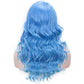 Stamped Glorious Purple Wave Wig With Bangs Synthetic Women's Wigs High Temperature Heat Resistant Fiber Cosplay Wig
