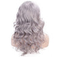 Stamped Glorious Purple Wave Wig With Bangs Synthetic Women's Wigs High Temperature Heat Resistant Fiber Cosplay Wig