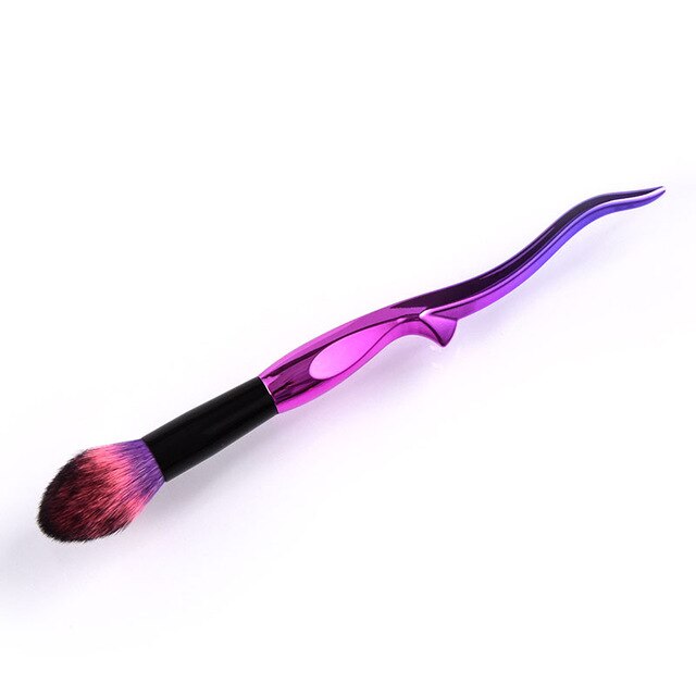 Purple Red Hair Makeup Brushes Set Fork Design Foundation Powder Eyeshadow Make Up Fan Brush Eyes Contour Blending Cosmetic Tool