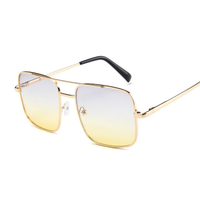 New Oversized Square Sunglasses Women Luxury Brand Designer Frame Transparent Gradient Sun Glasses Female Oculos De Sol Feminino