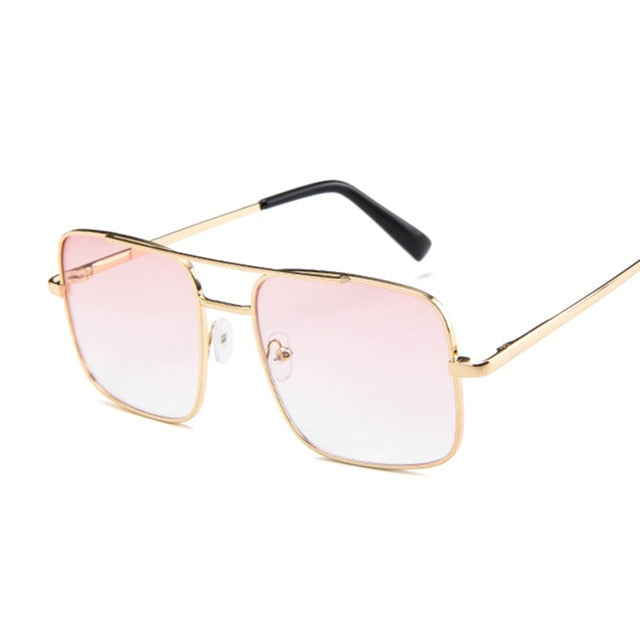 New Oversized Square Sunglasses Women Luxury Brand Designer Frame Transparent Gradient Sun Glasses Female Oculos De Sol Feminino