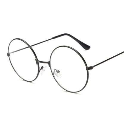 Fashion Vintage Retro Metal Frame Clear Lens Glasses Nerd Geek Eyewear Eyeglasses Black Oversized Round Circle Eye Glasses
