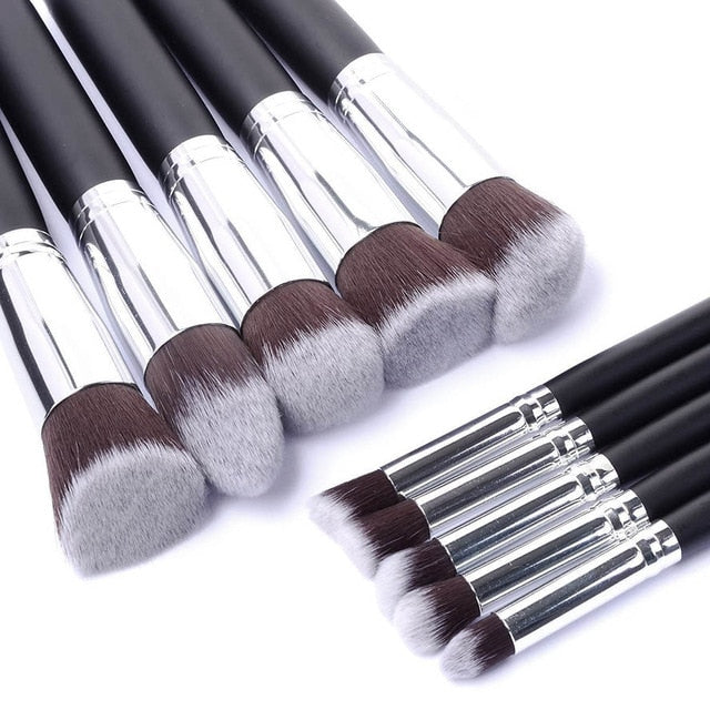 Set de 10 pinceaux de maquillage professionnel