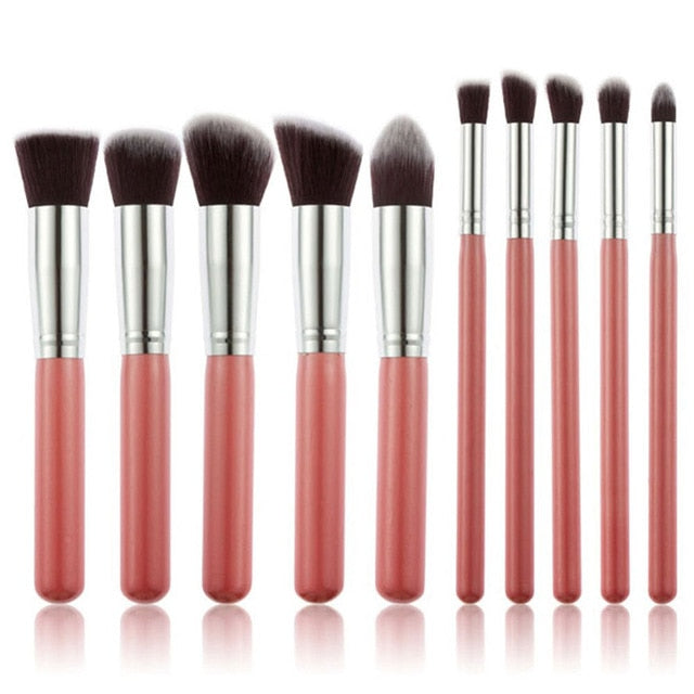 Set de 10 pinceaux de maquillage professionnel