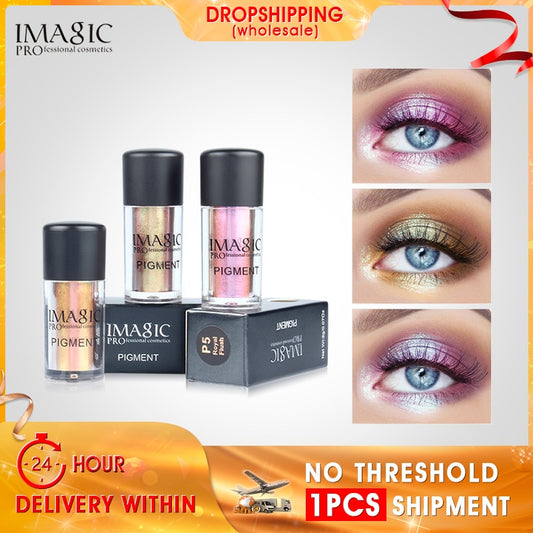 IMAGIC Glitter Eyeshadow Loose Pigment Shadows Eye Mineral Powder Metallic discoloration Loose Glitter Eyeshadow Makeup